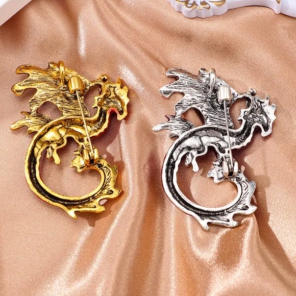 NIP Unique Dragon Pin Brooch in Either Blue or Green! You Pick 1! - Picture 5 of 5